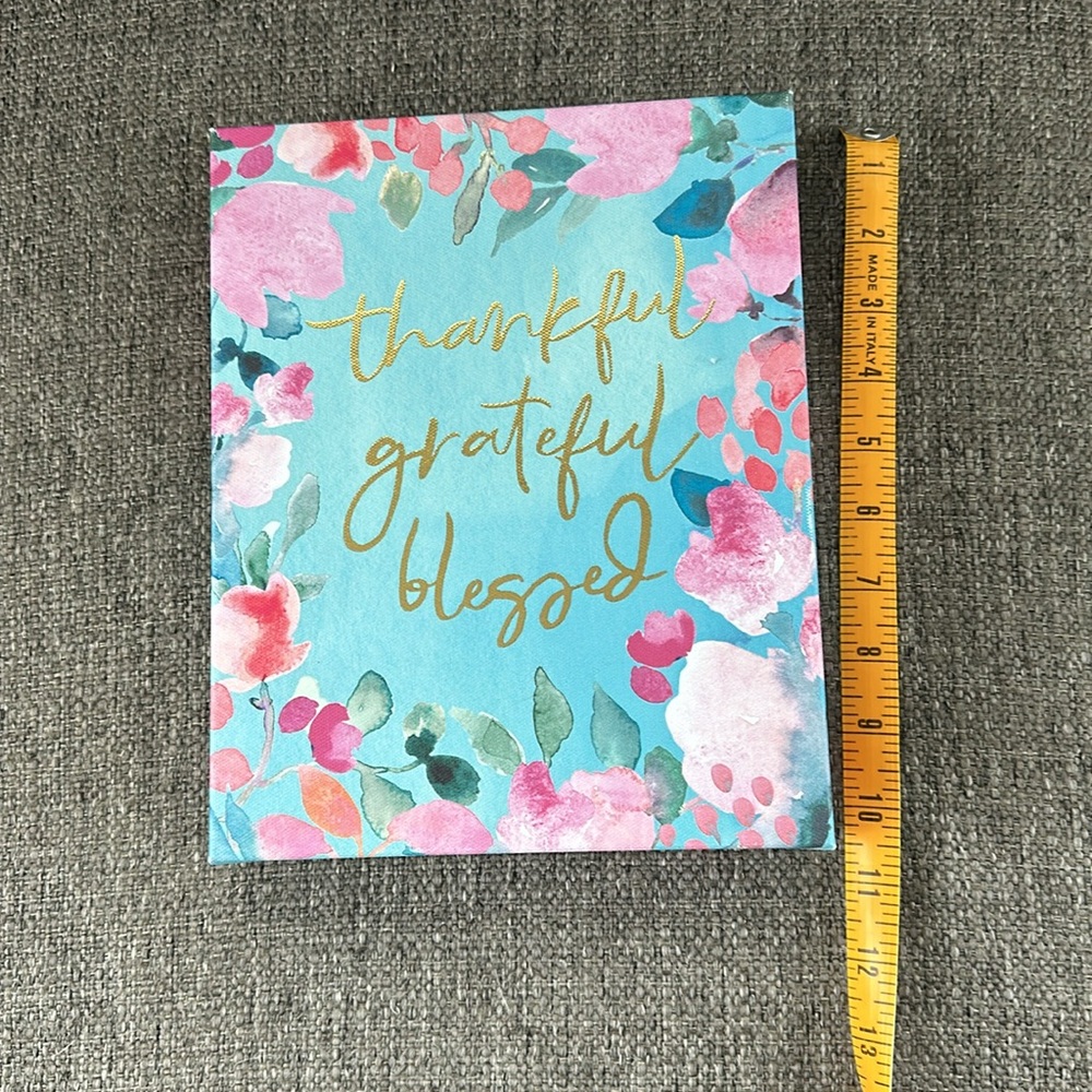 Clementine Paper Inc Floral Quote Canvas Wall Art Thankful Grateful Blessed 🌸 - Picture 4 of 6